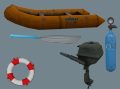 Inflatable boat 3D Model