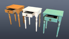 3D French Nightstand model 3D Model
