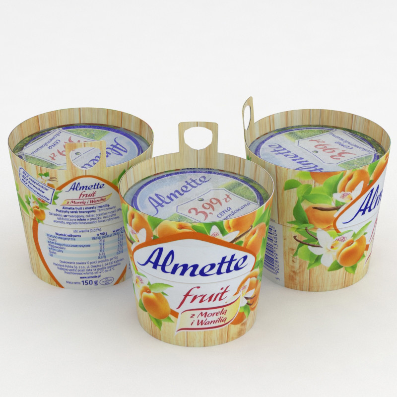 Almette Fruit Apricot Vanilla 150g 3D Model