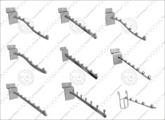 Slatwall Panels & Accessories ( 80 pieces) 3D Model