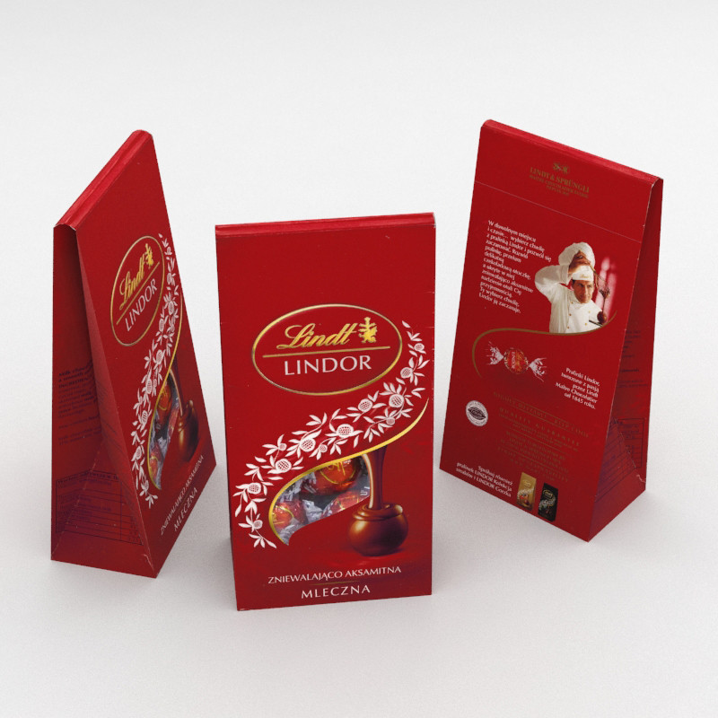 3D Lindt Lindor Milk Bag 100g model 3D Model