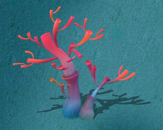 Submarine cartoon world – water coral tree 3D Model
