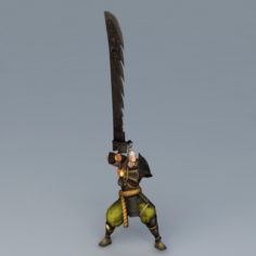 Samurai with Longest Sword 3d model