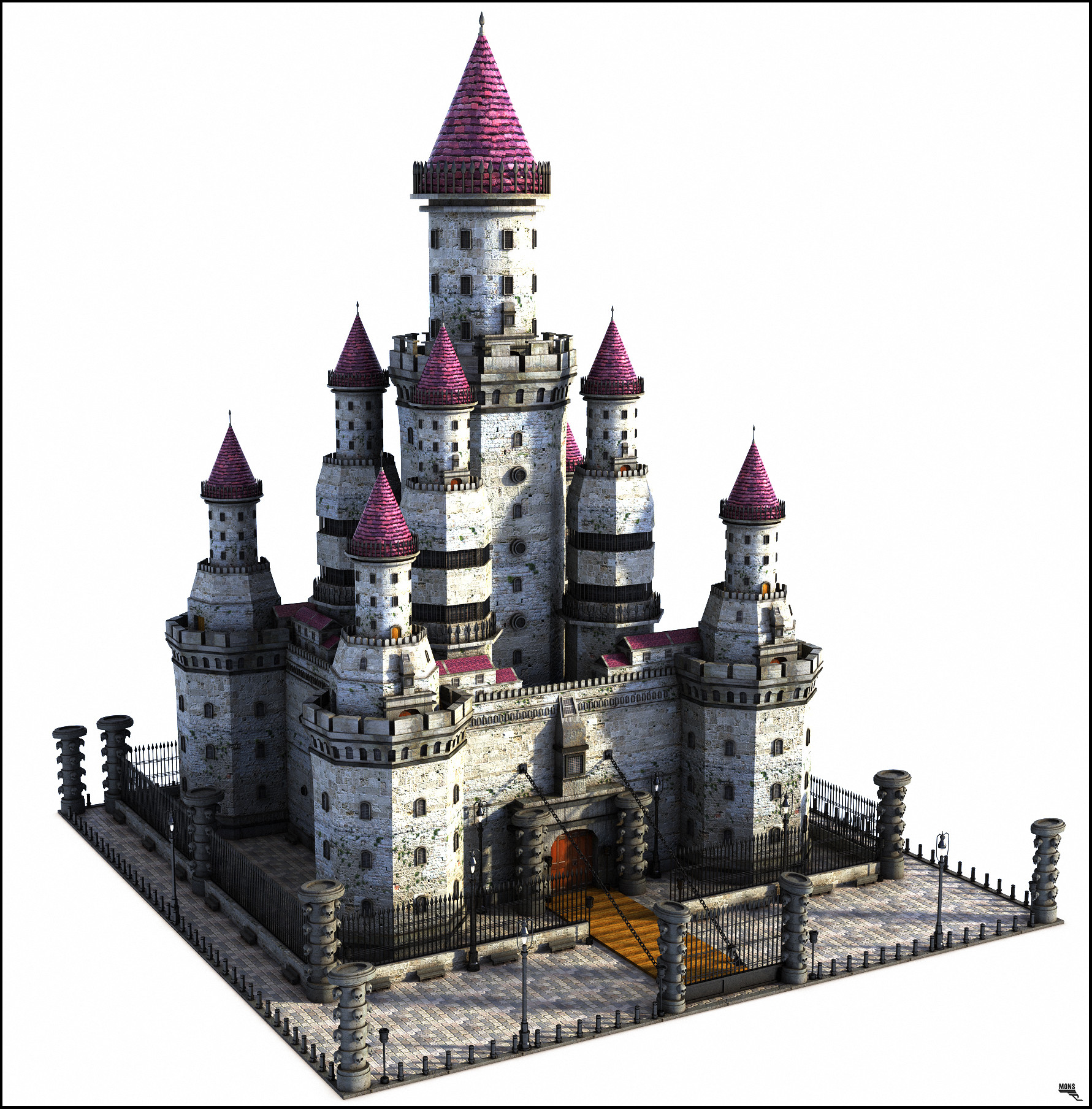 3D Fantasy Castle 3D Model - 3DHunt.co