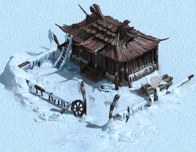 Game model – Snow – sparsely populated residential 3D Model