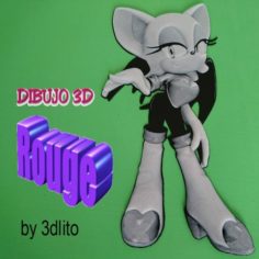 Dibujo/Drawing  3D Rouge (sonic) 3D Print Model