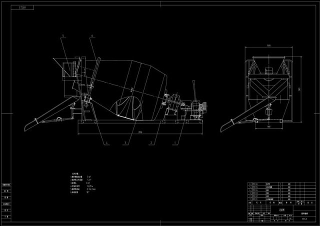 3 cubic concrete mixing truck drawings Free 3D Model