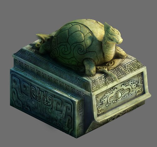 Decorative stone carvings – turtle 3D Model