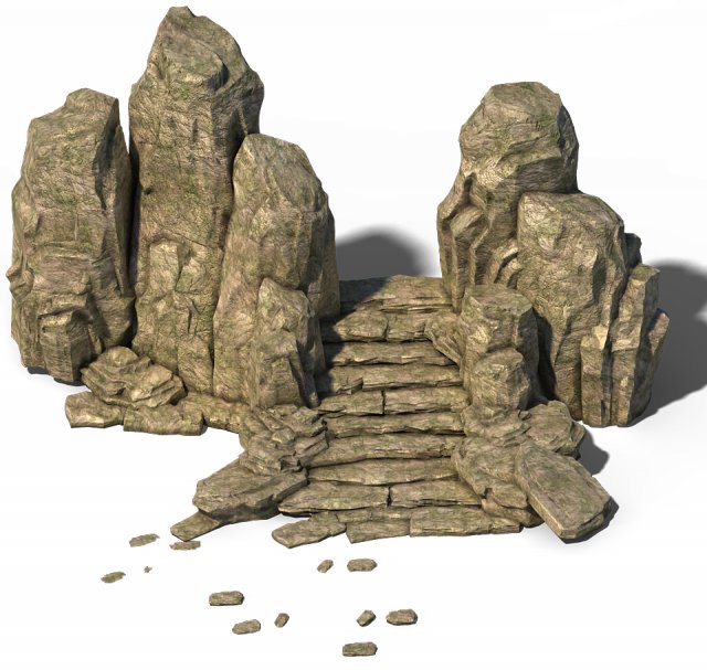 Wild – Steppe Staircase Stones 02 3D Model