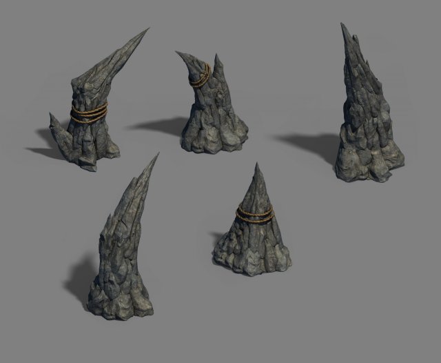 Stone pillar – stone teeth 3D Model