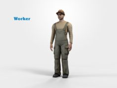 Worker Character Rigged 3D Model