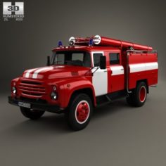 ZIL 130 Fire Truck 1970 3D Model