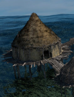 Prehistoric House (Boar Skin Roof) 3D Model
