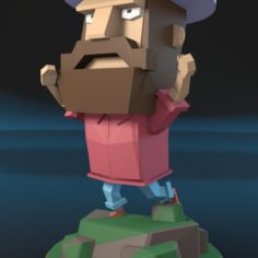 Low Poly Man						 3D Print Model