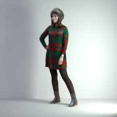 3D Scan Woman Winter 002 3D Model