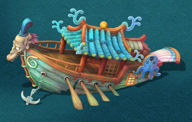 Submarine Cartoon World – Princess Shipwreck 3D Model