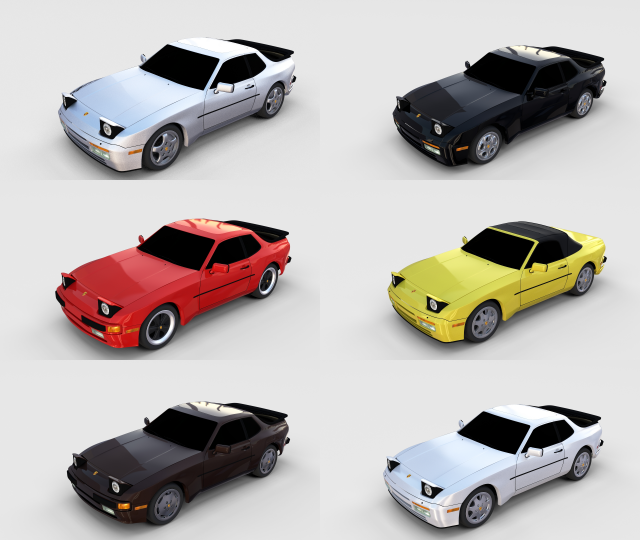 Porsche 944 Pack 3D Model