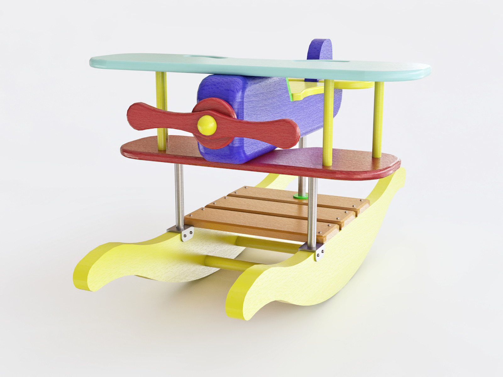 Rocking airplane kids toy 3D Model - 3DHunt.co