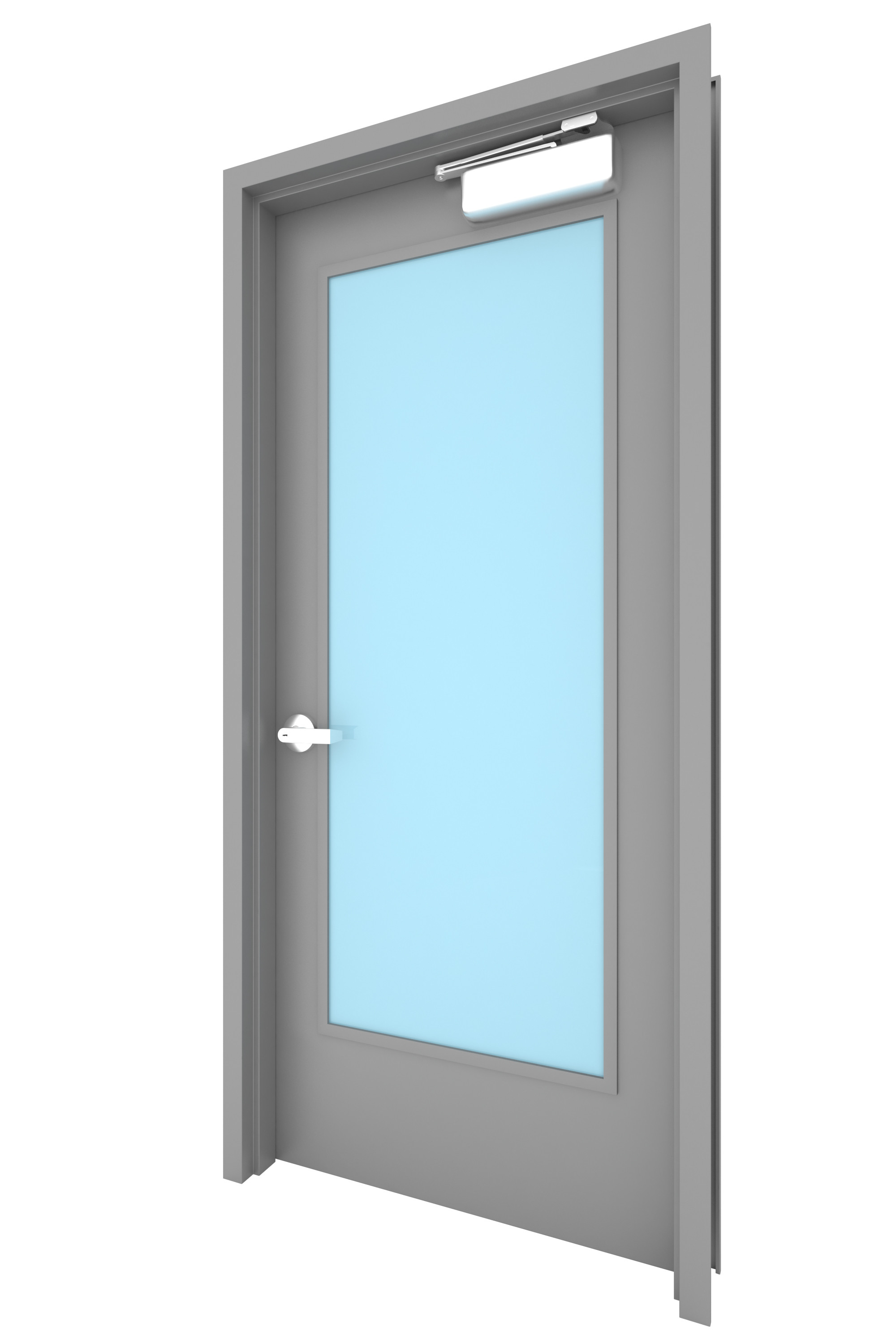 Hollow Metal Door-016 3D model 3D Model