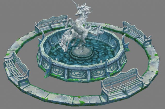 Game Model Arena – Boise – fountain dark elves 01 3D Model