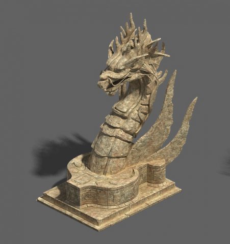 Desert – stone dragon guardian beast 3D Model