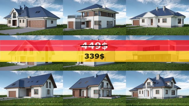 Collection of Houses 02 3D Model