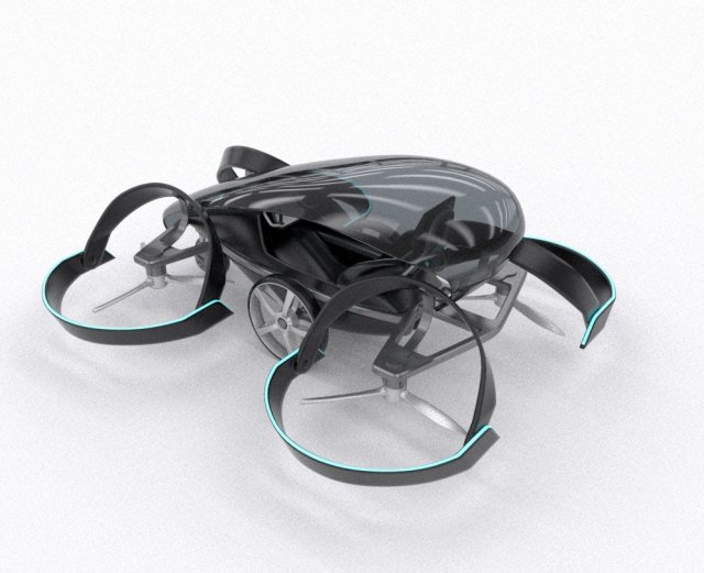 SkyDrive Toyota drone taxi concept 3d model Vray 3D Model