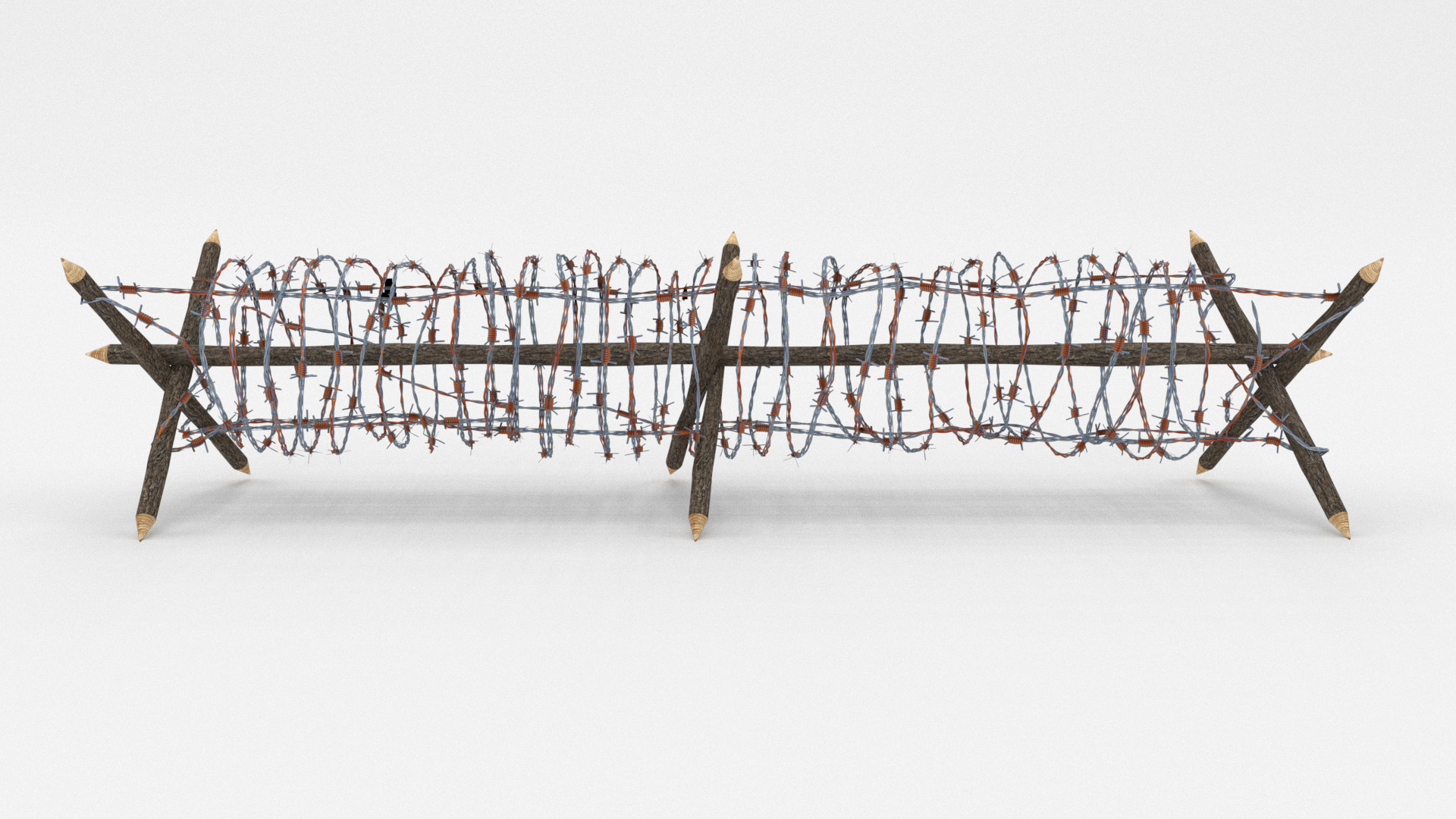 Lowpoly Barb Wire Obstacle 3 3D Model