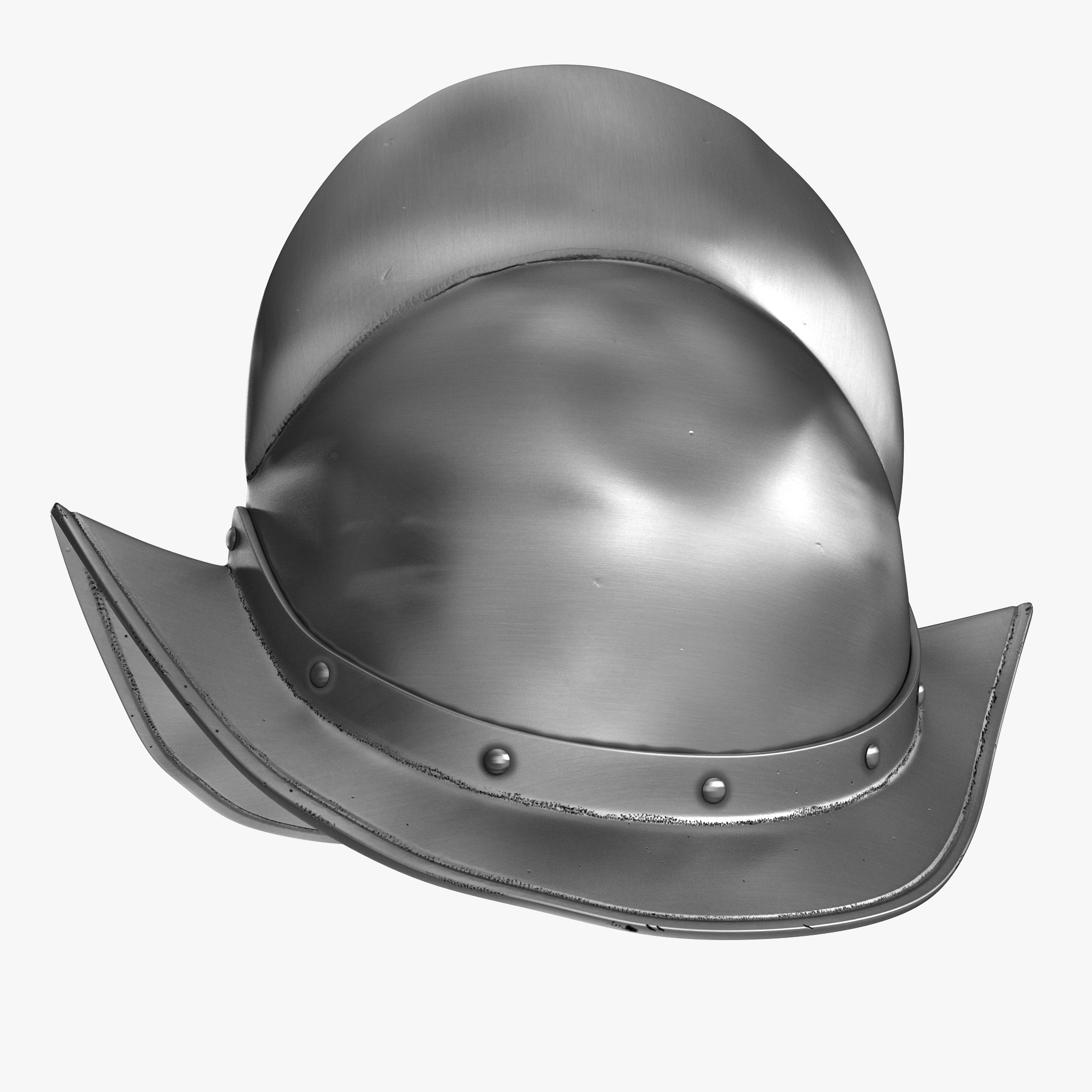 Spanish Comb Morion Helmet 3D Model