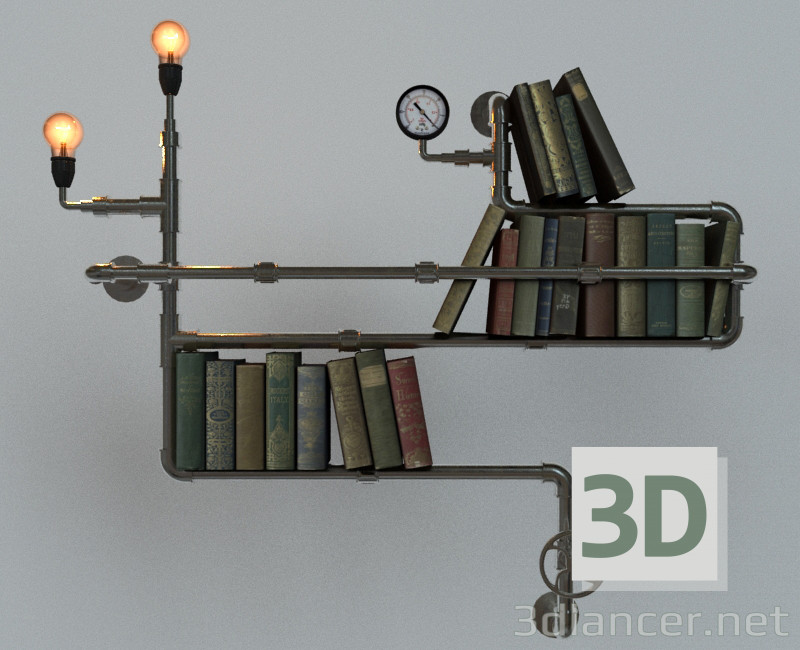 3D-Model 
Bookshelf steampunk