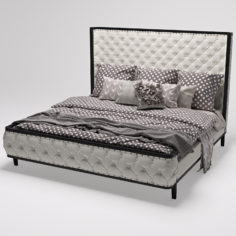 Kensington King-Size Tufted Upholstered Bed 3D model 3D Model