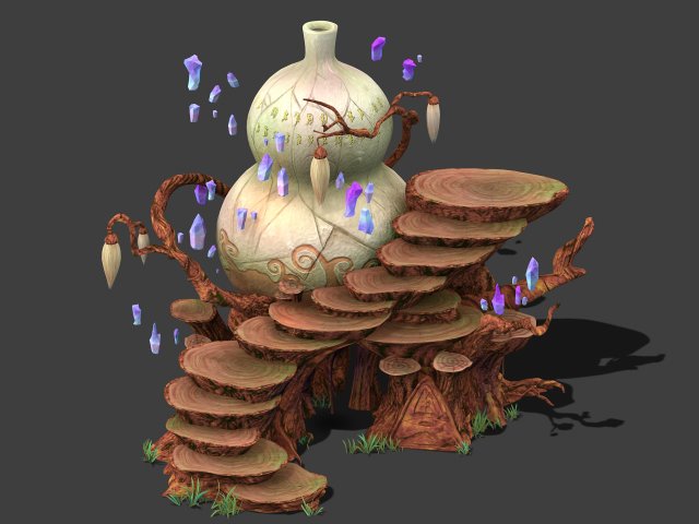 Cartoon sky city – treasure gourd mountain 02 3D Model