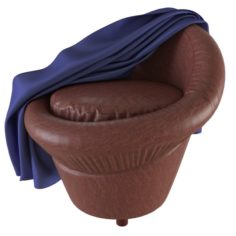 Armchair-pouf with backrest Marseille 3D Model