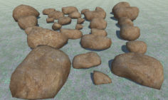 3D 29 Low Poly Rocks 3D Model