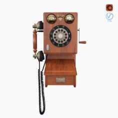 Old wall phone model 3D Model