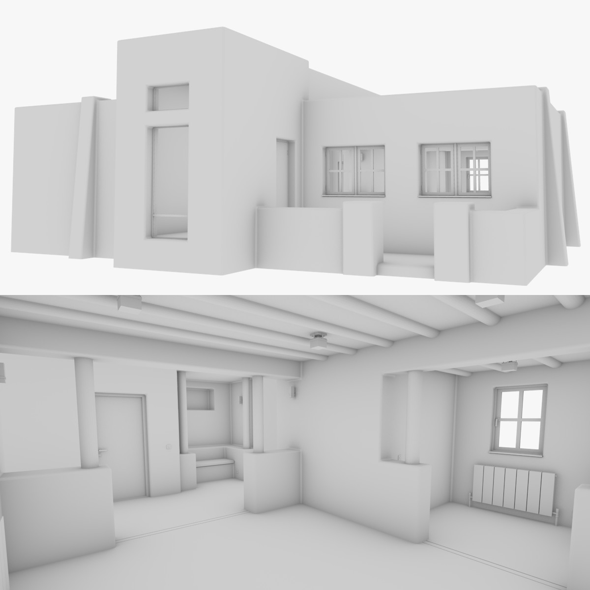 Adobe house one interior + exterior 3D model 3D Model