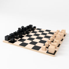 3D Bauhaus chess Game Schachspiel Free 3D Model