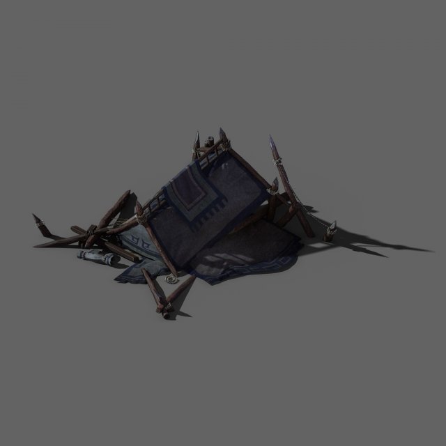 Barracks – broken tent 02 3D Model