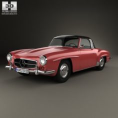 Mercedes-Benz SL-class R121 hardtop 1955 3D Model