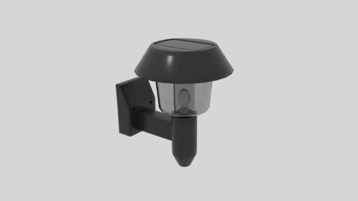 Solar Powered Wall Light 3D Model