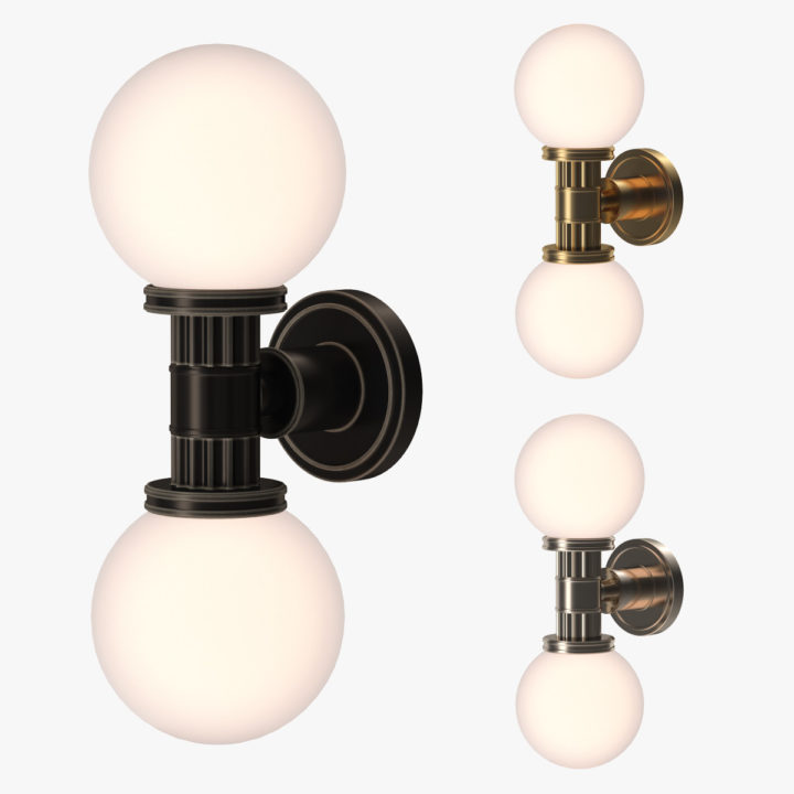 3D Restoration Hardware Davenport Sconce Lamp 3D Model