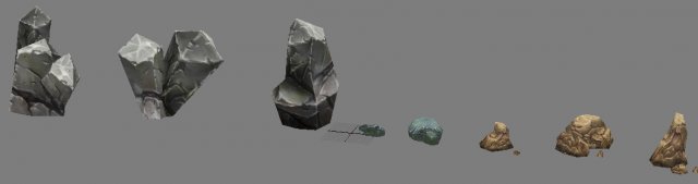 Game Model Arena – stone 01 3D Model