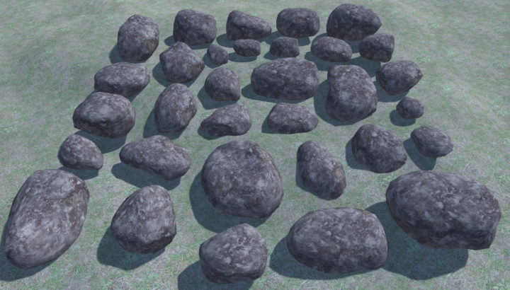 32 Low Poly Rocks 3D Model