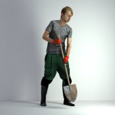 3D Scan Man Gardenner Worker 009 3D Model
