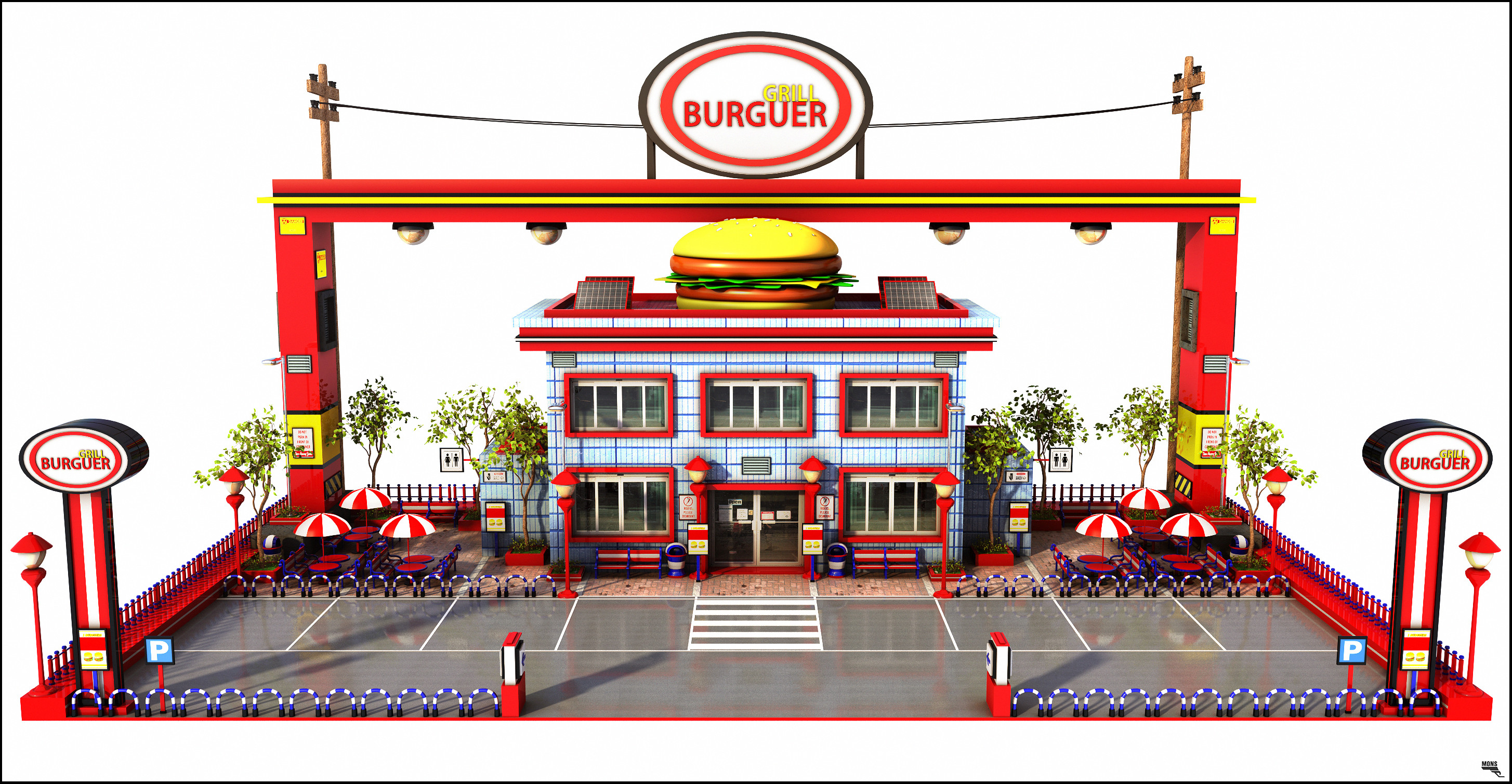 Burguer Restaurant 3D Model