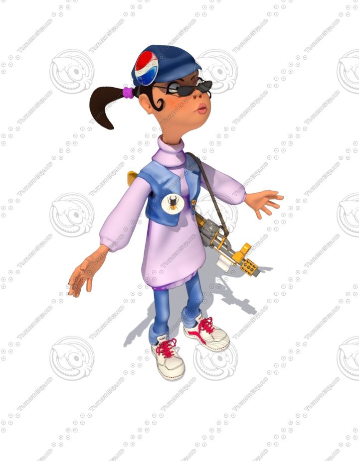 Girl with a gun 3D Model