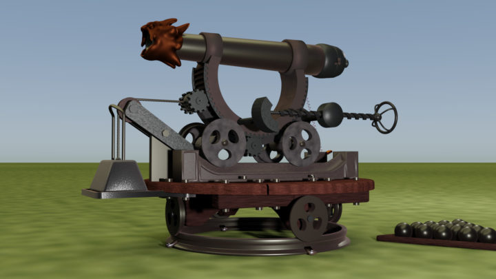 3D exotic cannon model 3D Model