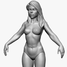 3D Girl Miniature Base Mesh (Zbrush) 3D Model