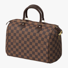 Louis Vuitton Speedy Bag Checker Brown 3D Model
