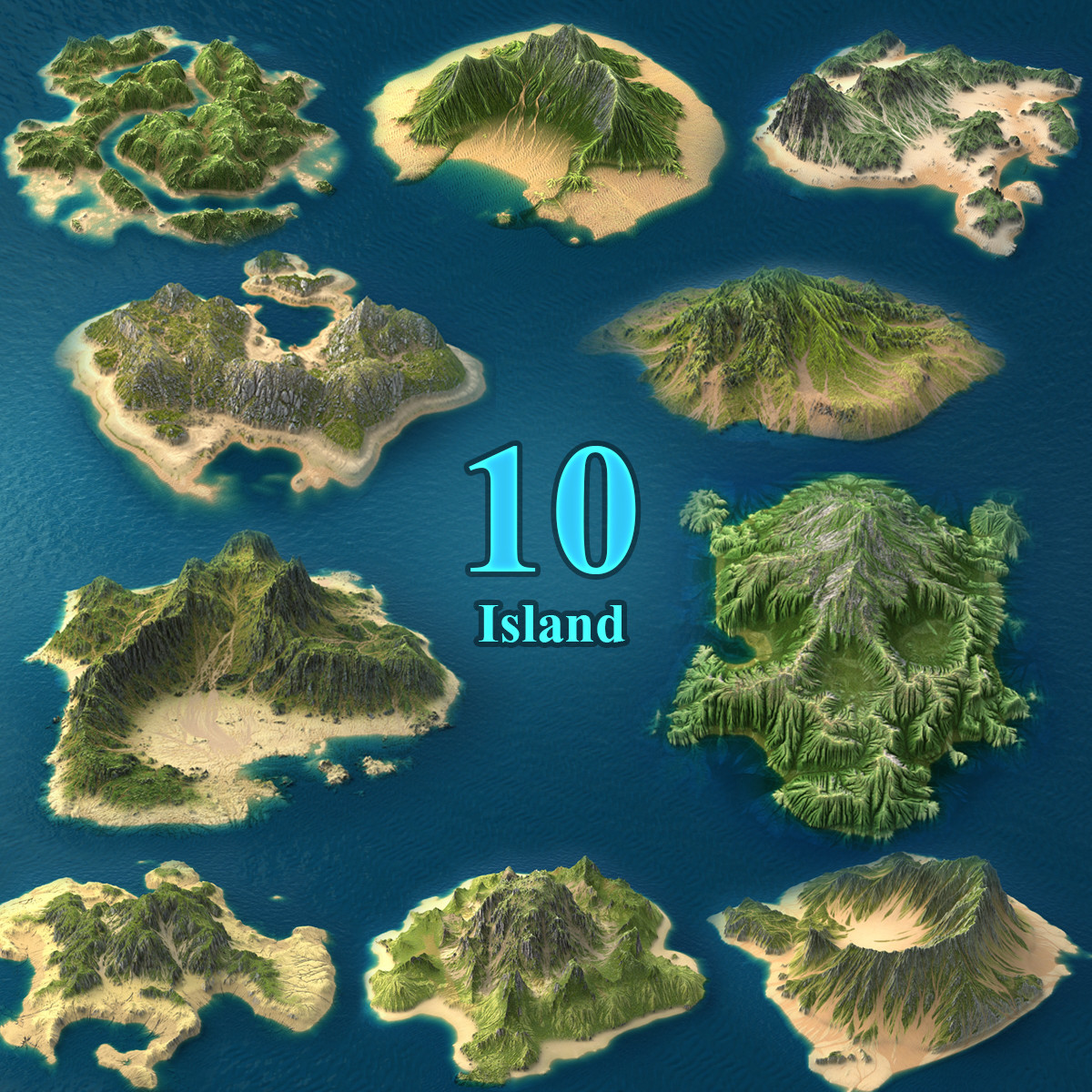 Tropical Island Full Collection 3D Model - 3DHunt.co